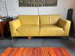 Canapé 2,5 places en cuir jaune (H&H), Maison & Meubles, 150 à 200 cm, Banc droit, Cuir, Enlèvement