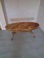 Vintage salontafel met marmeren blad, Ophalen, Gebruikt