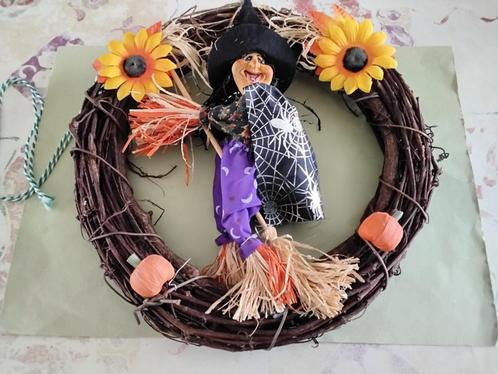 Halloween Krans, Huis en Inrichting, Woonaccessoires | Kransen, Gebruikt, Ophalen