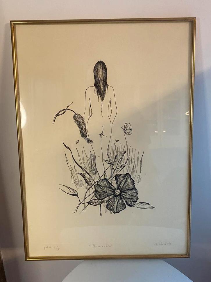 Lithographie Gianni Parziale ‘primavera’, Antiek en Kunst, Kunst | Tekeningen en Fotografie, Ophalen of Verzenden
