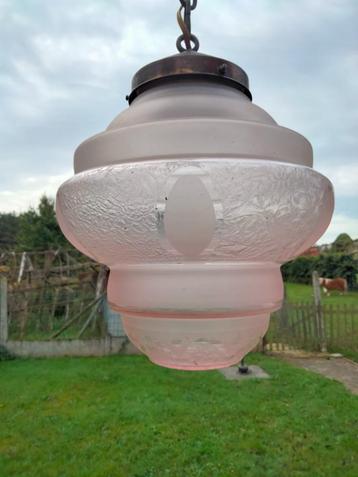 Art Deco glazen hanglamp lamp Frost Booms Glas beschikbaar voor biedingen