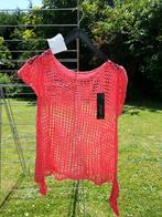koraal zalm roos topje gaatjes kapmouw langere zijkanten TU, Kleding | Dames, Topjes, Maat 38/40 (M), Nieuw, Ophalen of Verzenden