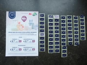 140 timbres TABLE TAKS Delhaize, Enlèvement ou Envoi