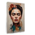 Toile Frida Kahlo de style féminin 40x60cm - 18mm., Moins de 50 cm, Envoi, Création originale, 50 à 75 cm
