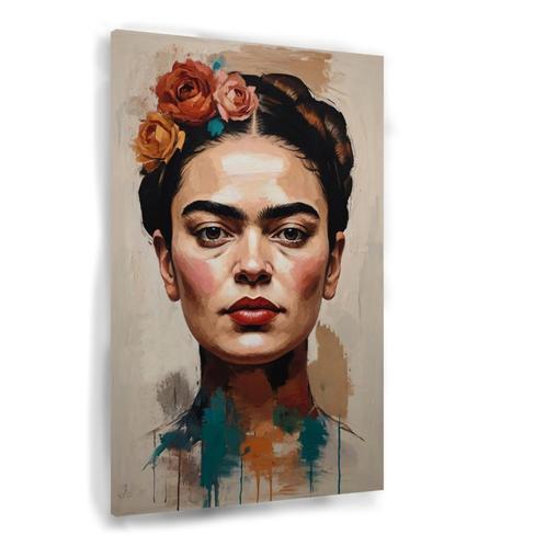 Toile Frida Kahlo de style féminin 40x60cm - 18mm., Maison & Meubles, Accessoires pour la Maison | Peintures, Dessins & Photos