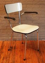 Vintage Grijze Formica Stoel Met Armsteunen / Armleuningen, Huis en Inrichting, Ophalen, Zo goed als nieuw, Metaal, Vintage / Jaren 60
