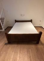 Lit en chêne massif 2 personnes, Ancien, Queen size, Brun, Enlèvement