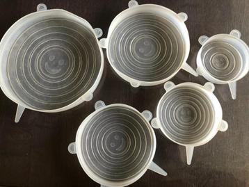 Silicone deksels transparant 5 Stuks  beschikbaar voor biedingen