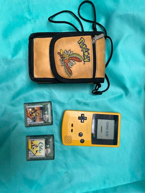 Game Boy Color + 2 jeux + pochette – Bon état, Games en Spelcomputers, Spelcomputers | Nintendo Game Boy, Zo goed als nieuw, Game Boy Color