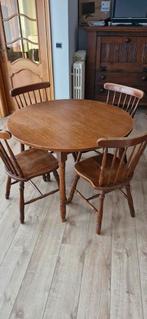 Ronde tafel 1.10 m met 4 stoelen, Huis en Inrichting, Tafels | Eettafels, Ophalen