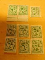 9 Timbres Lion Héraldique 5F, Enlèvement ou Envoi, Non oblitéré