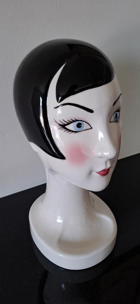 Vintage porseleinen mannequin hoofd - etalagehoofd - display, Antiek en Kunst, Curiosa en Brocante, Ophalen of Verzenden