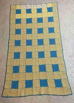 Granny woondeken gehaakte vakken geel blauw 185/108, Huis en Inrichting, Woonaccessoires | Plaids en Woondekens, Ophalen of Verzenden