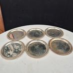 Onderzetters, silver plated, A1000, Italy, ibis, 6 st, Antiek en Kunst, Ophalen of Verzenden