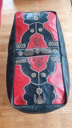 Marokkaanse lederen poef - rechthoekig, Enlèvement, Utilisé, Rectangulaire, Moins de 50 cm