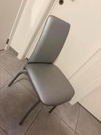4 Moderne kunstlederen eetkamerstoelen grijs, Huis en Inrichting, Stoelen, Ophalen, Zo goed als nieuw, Grijs