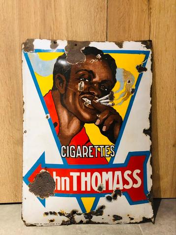 Plaque émaillée émail émaille reclame john thomass tabac 