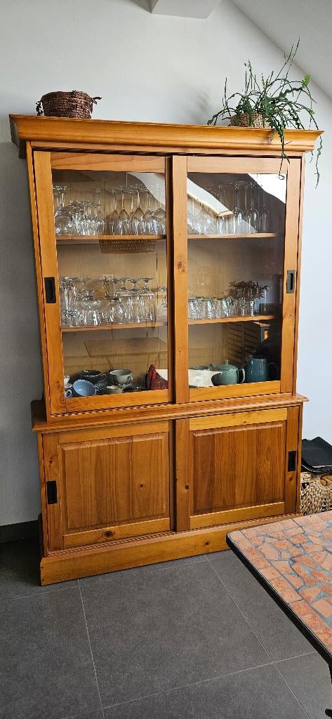 Vitrinekast, Huis en Inrichting, Kasten | Vitrinekasten, Ophalen, Met deur(en), 100 tot 150 cm, Modern landelijk