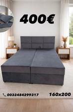 Boxspring met koffer, Huis en Inrichting, Grijs, Ophalen of Verzenden, 200 cm, 160 cm