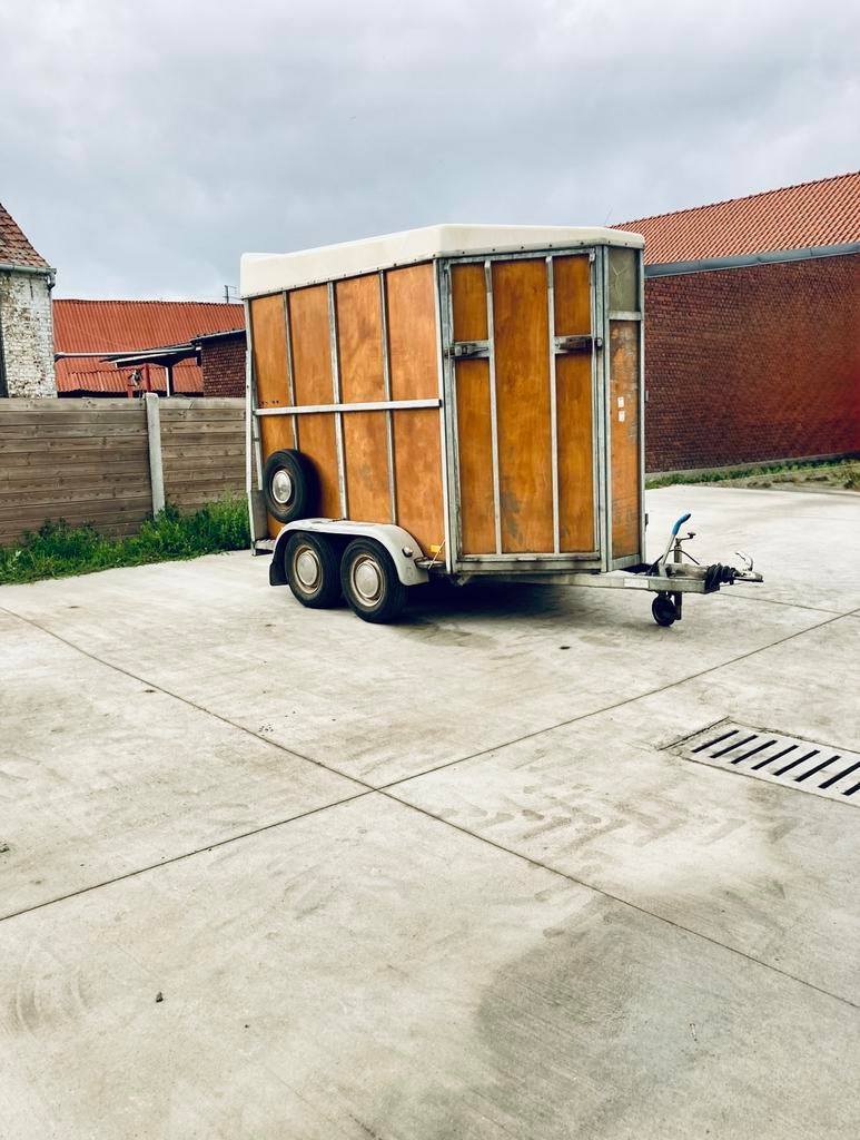 2 Paardentrailer, Ophalen, Gebruikt, Hout, 2-paards trailer