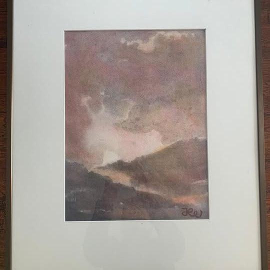 Aquarel „Berglandschaft im Nebel” Hildegard Wöhrle, Ophalen