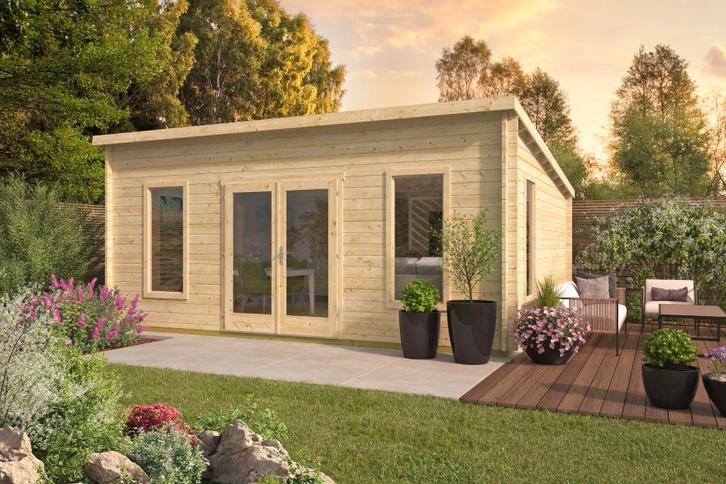 Blokhut - Tuinhuis Calpe | 44 mm | onbehandeld, Hobby en Vrije tijd, Overige Hobby en Vrije tijd, Nieuw, Verzenden