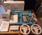 Nintendo Wii + 2 manettes + 5 jeux, Enlèvement, Utilisé, Avec 2 manettes, Avec jeux