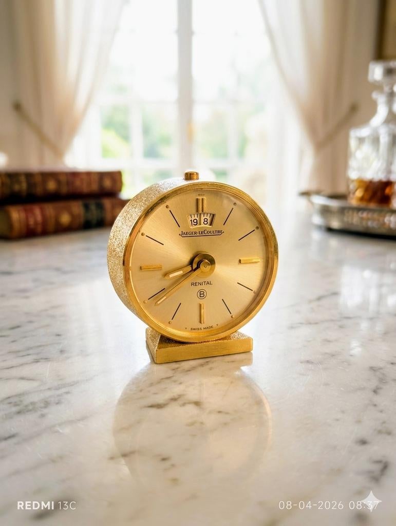 Vintage Jaeger-LeCoultre Recital 8-Daagse Wekker - Bucherer, Ophalen, Verguld