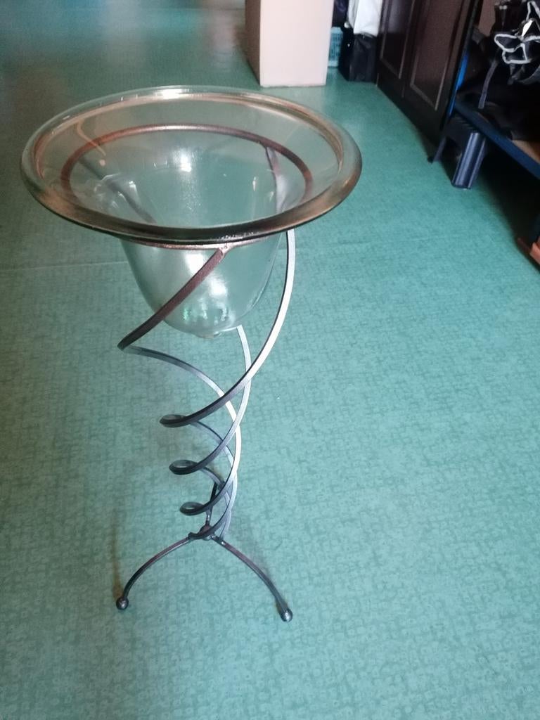 Plantenstander met glazen pot, Huis en Inrichting, Ophalen