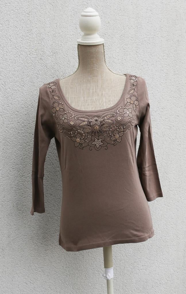 Mooi Esprit L t-shirt met lange mouwen, Maat 38/40 (M), Bruin, Ophalen of Verzenden, Zo goed als nieuw