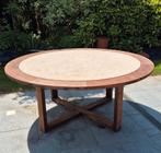 Table jardin Manutti Siena Diam 180 Teak - Pierre de france, Enlèvement, Utilisé, Rond, Bois de teck