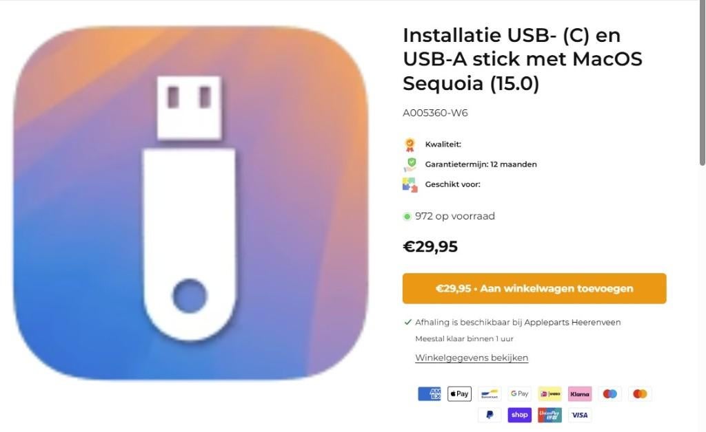 Mac OS SEQUOIA Stick 32gb, Computers en Software, Ophalen of Verzenden, Gebruikt, Sandisk, 32 GB