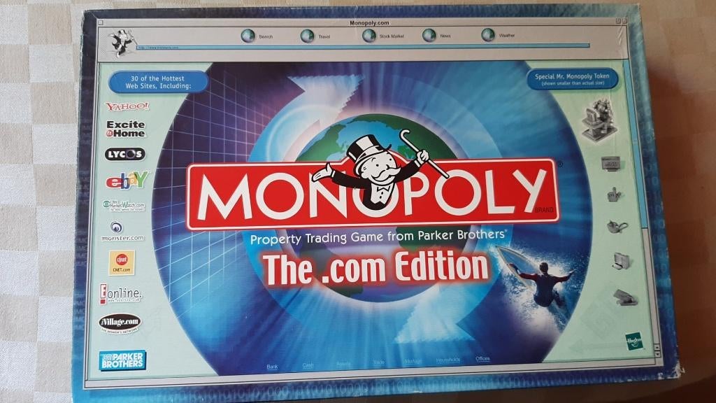 Jeu de plateau anglais Monopoly Dot Com Monopoly limited, Trois ou quatre joueurs, Enlèvement ou Envoi, Neuf, Monopoly