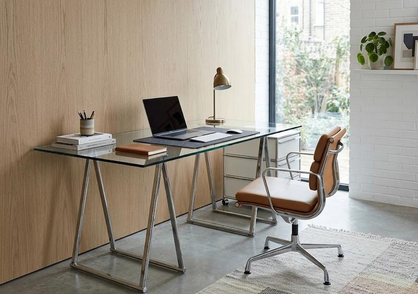 designobject Mid-Century Chrome Trestles Desk, 1970s, Enlèvement