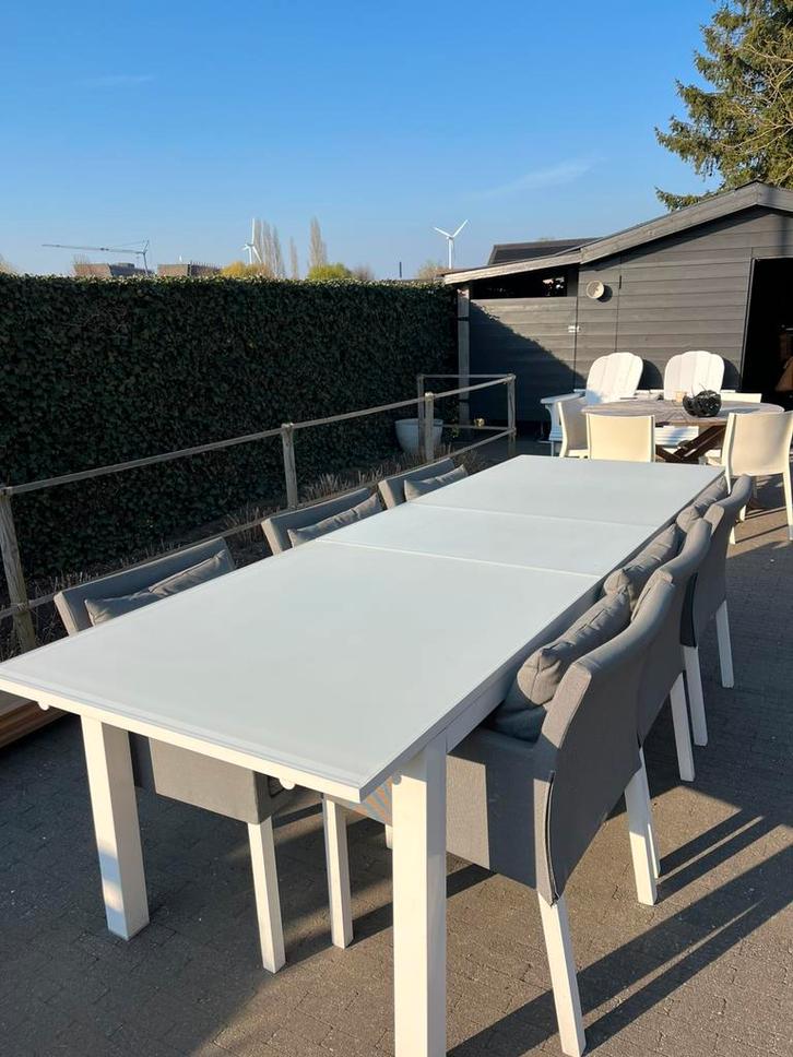 Tuinset, Tuin en Terras, Tuinsets en Loungesets, Gebruikt, Tuinset, Aluminium, Meer dan 8 zitplaatsen, Ophalen