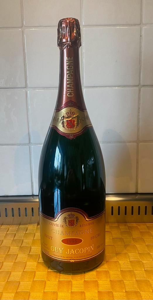 Magnum Champagne Guy Jacopin 1996 1er Cru Brut Cuvée de Rése, Collections, Vins, Neuf, Champagne, France, Enlèvement ou Envoi