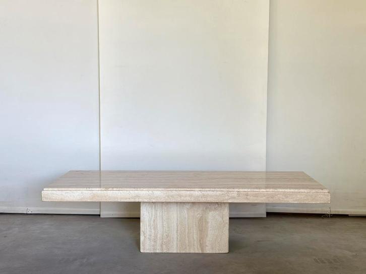 Vintage travertine coffeetable 1980s, Antiek en Kunst, Antiek | Meubels | Tafels, Ophalen