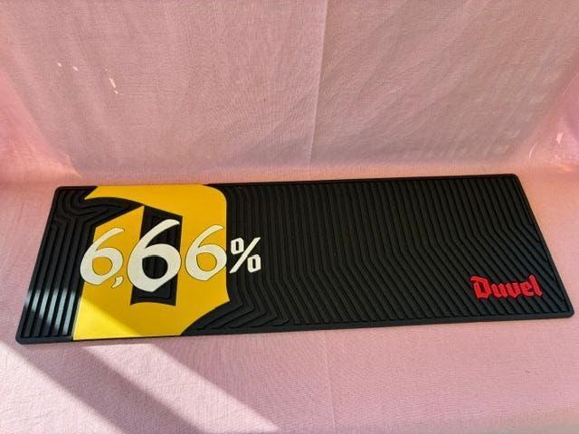 Duvel toogmat 6,66% DUVEL, Ophalen of Verzenden, Gebruikt, Reclamebord, Plaat of Schild, Duvel