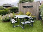 Vierkante  picknicktafel, Tuin en Terras, Picknicktafels, Ophalen, Gebruikt, Vierkant, Aluminium
