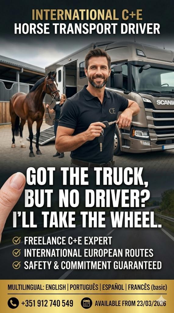 Freelance C+E Driver – International Vehicle & Horse Transp., Services & Professionnels, Coursiers, Chauffeurs & Taxis, Services de chauffeur