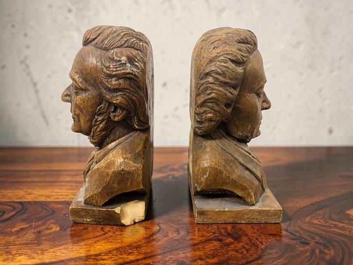 Lot de 2 bustes/serre-livres vintage : Chopin contre Wagner, Antiquités & Art, Curiosités & Brocante, Enlèvement