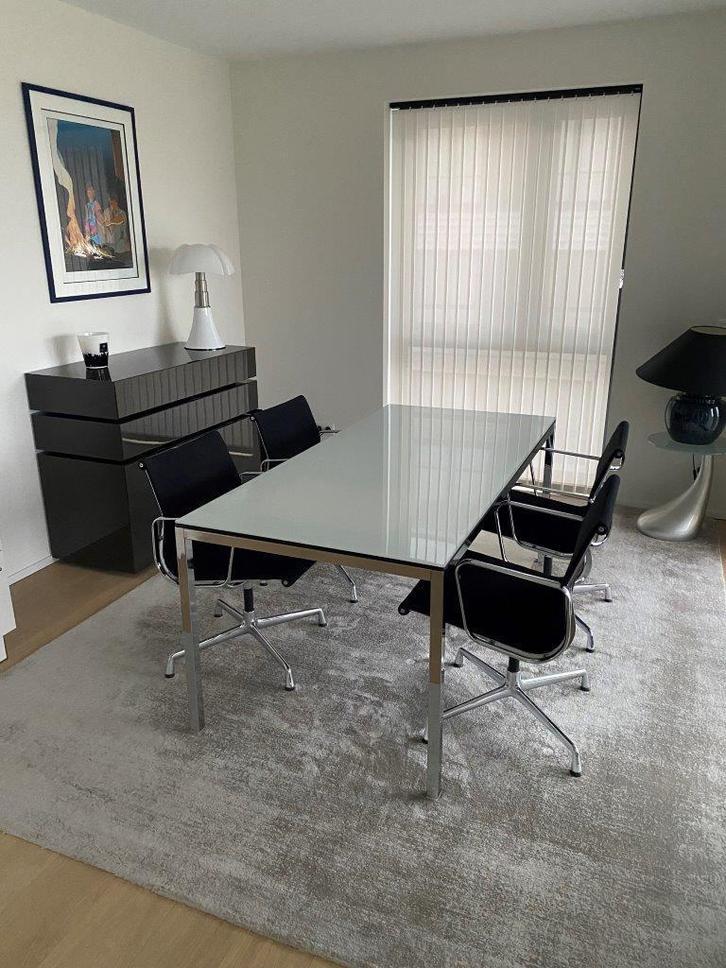 Table salle à manger verre et inox chrome 180 x 85 x 74 cm, Maison & Meubles, Tables | Tables à manger, Utilisé, 50 à 100 cm, 150 à 200 cm