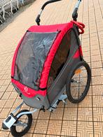 Remorque/poussette à vélo pour enfants — rouge/gris, Vélos & Vélomoteurs, Accessoires vélo | Remorques, Enlèvement ou Envoi, Comme neuf