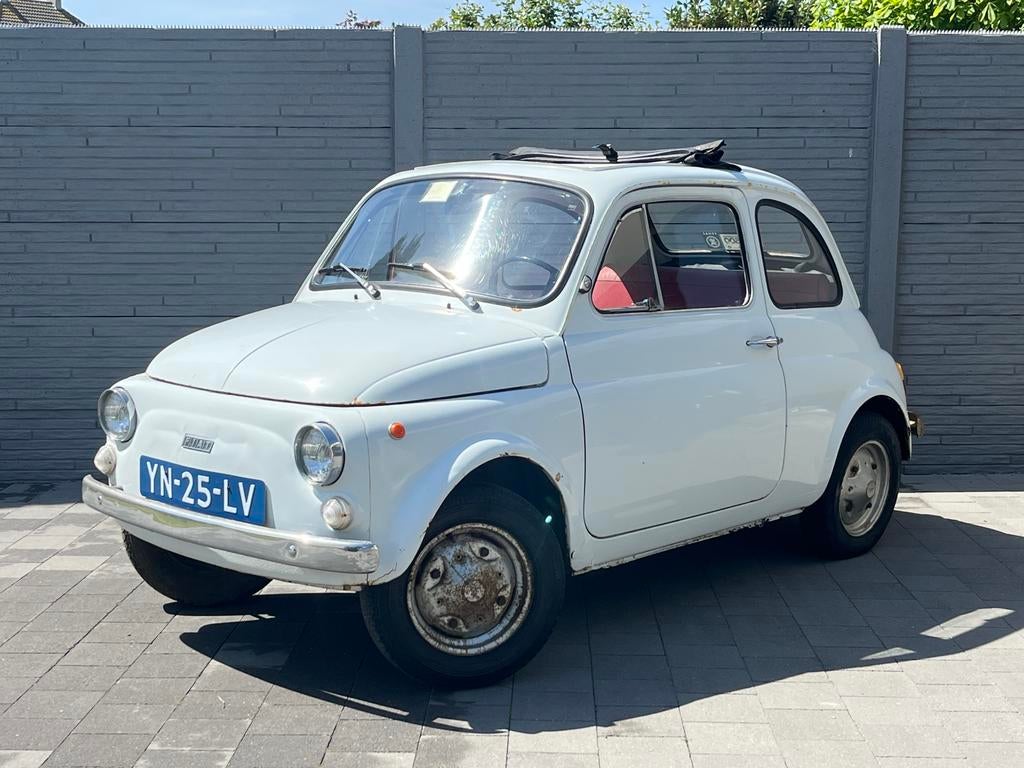 Fiat 500 R oldtimer 1973, Auto's, 4 zetels, Achterwielaandrijving, Wit, Overige kleuren