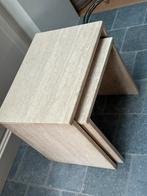 Twee vintage Travertin Bijzettafels , salontafel, Ophalen