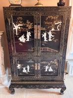 Zwart gelakte Chinese kast, Huis en Inrichting, Ophalen, Gebruikt, Zwart gelakt, Met deur(en)