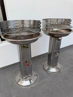 RVS houtskool barbeque op voet, Tuin en Terras, Ophalen, Zo goed als nieuw