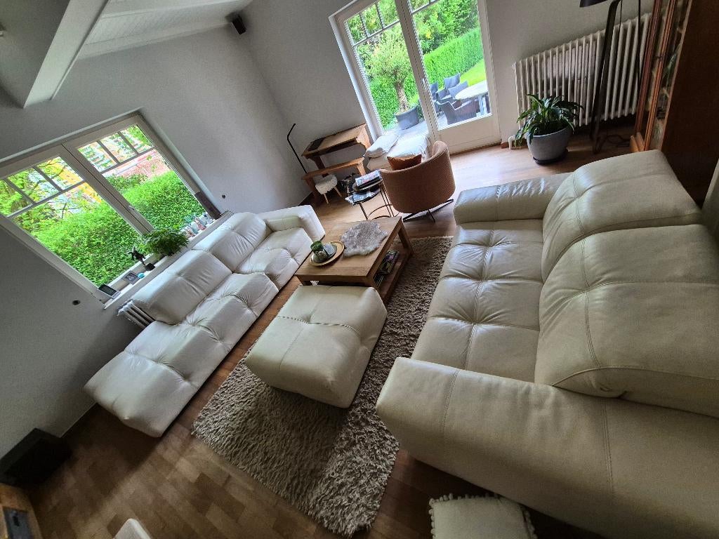 Leren salon Natuzzi, Huis en Inrichting, Ophalen, Gebruikt, Leer, Modern