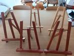 Set van 6 houten ezels (groot + klein) - decor/schilderij, Ophalen