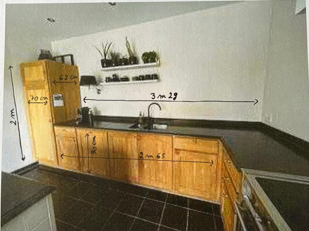 massief eiken keuken, Huis en Inrichting, Keuken | Complete keukens, Ophalen, Gebruikt, Overige kleuren, Hoekkeuken